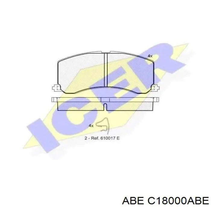 C18000ABE ABE колодки гальмівні передні, дискові
