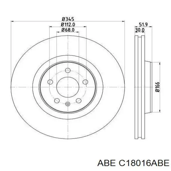 Тормозні колодки ABE C18016ABE