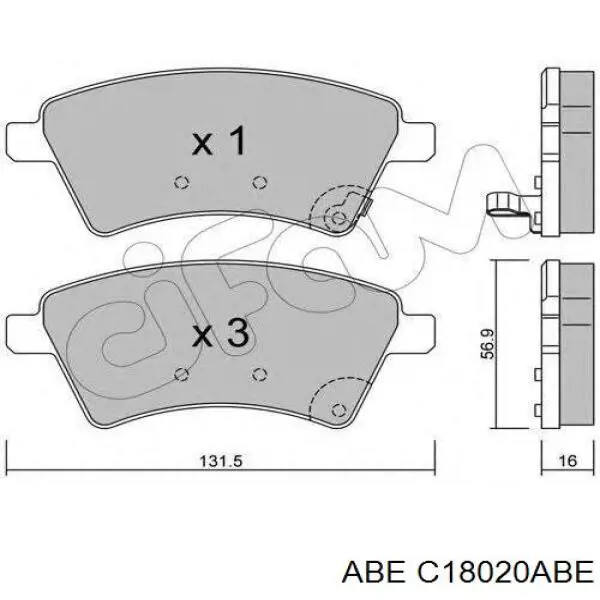 Передні тормозні колодки C18020ABE ABE