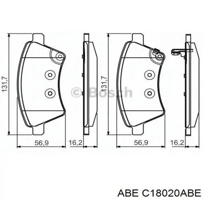 Купити C18020ABE ABE Колодки гальмівні передні, дискові