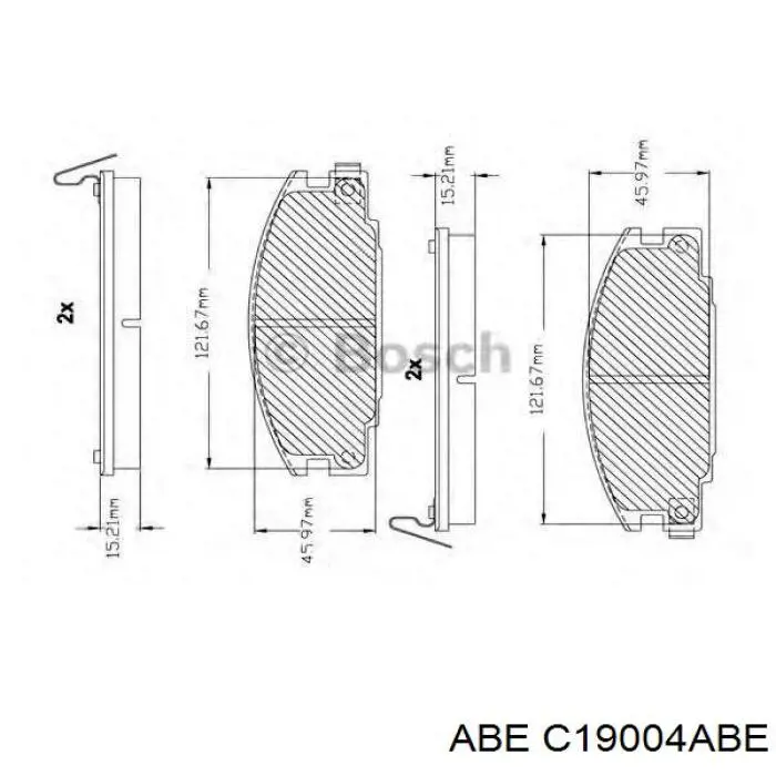 Гальмівні колодки ABE C19004ABE ціна, від 16.28 USD