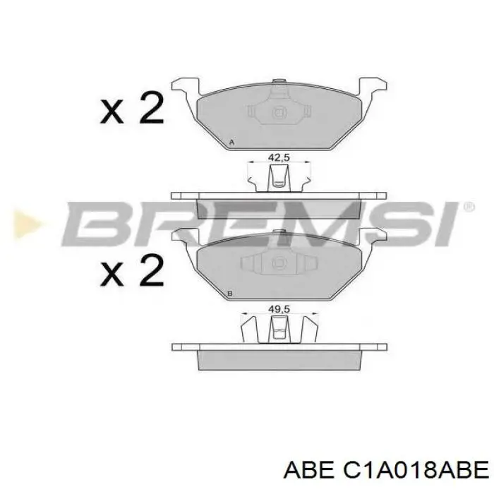 Гальмівні колодки ABE C1A018ABE ціна, від 17.22 USD
