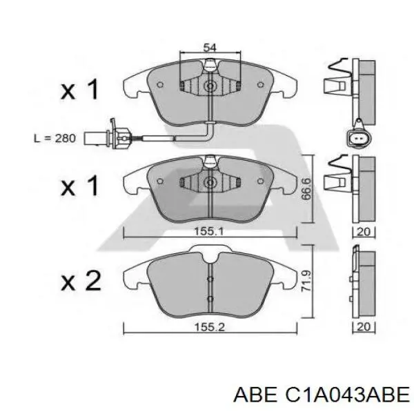 Передні тормозні колодки C1A043ABE ABE