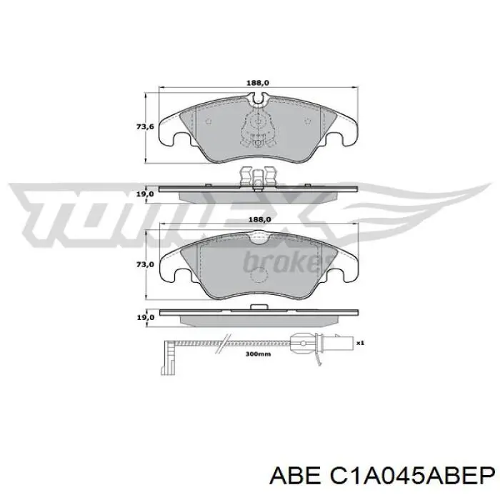 Купити C1A045ABEP ABE Колодки гальмівні передні, дискові