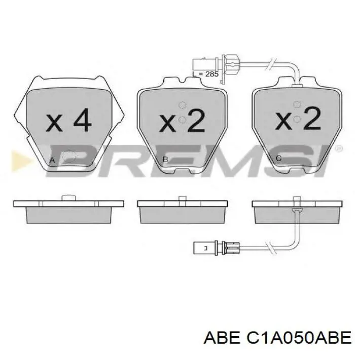 Купити C1A050ABE ABE Колодки гальмівні передні, дискові