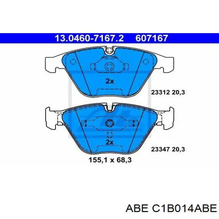 Колодки гальмівні передні, дискові C1B014ABE ABE