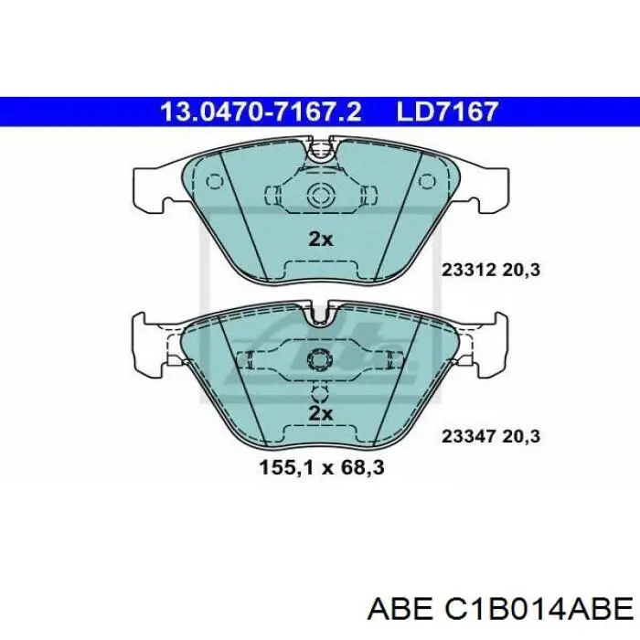 Гальмівні колодки ABE C1B014ABE ціна, від 24.90 USD