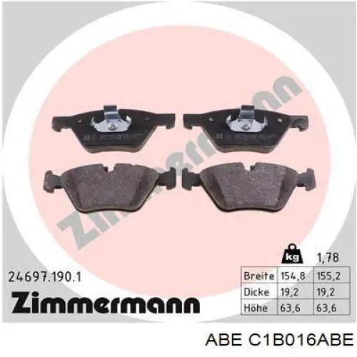 Гальмівні колодки ABE C1B016ABE ціна, від 27.54 USD