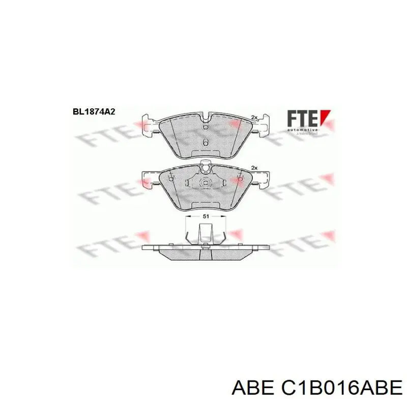 Тормозні колодки ABE C1B016ABE
