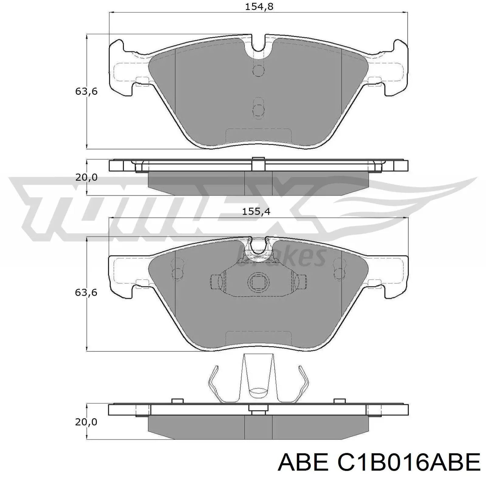 Передні тормозні колодки C1B016ABE ABE