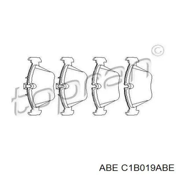 C1B019ABE ABE колодки гальмівні передні, дискові