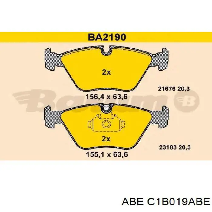 Гальмівні колодки ABE C1B019ABE ціна, від 24.51 USD