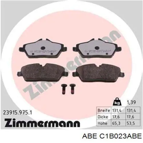Гальмівні колодки ABE C1B023ABE ціна, від 25.34 USD