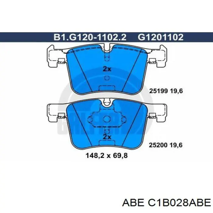 Передні тормозні колодки C1B028ABE ABE