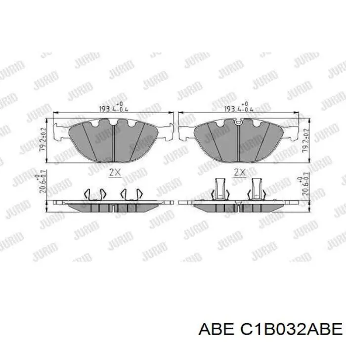 C1B032ABE ABE колодки гальмівні передні, дискові