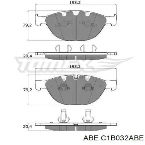Гальмівні колодки ABE C1B032ABE ціна, від 39.41 USD