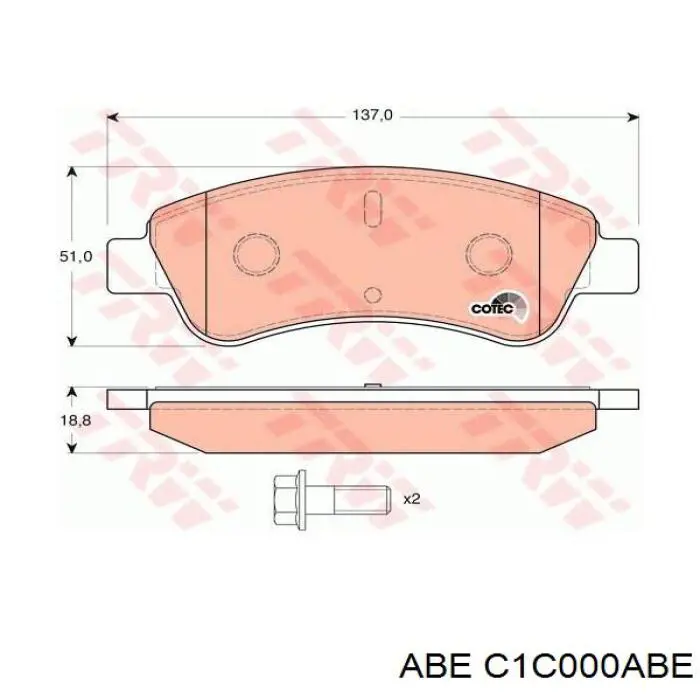 Гальмівні колодки ABE C1C000ABE ціна, від 16.91 USD