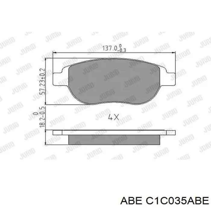 Гальмівні колодки ABE C1C035ABE ціна, від 17.99 USD