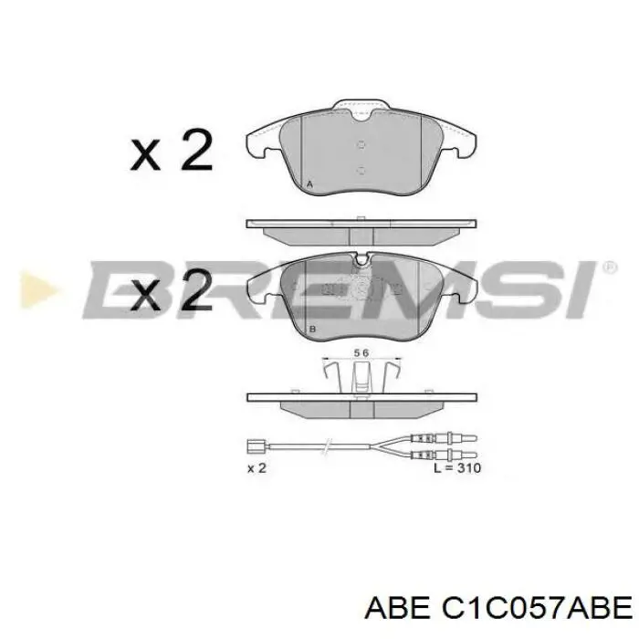 Гальмівні колодки ABE C1C057ABE ціна, від 28.08 USD