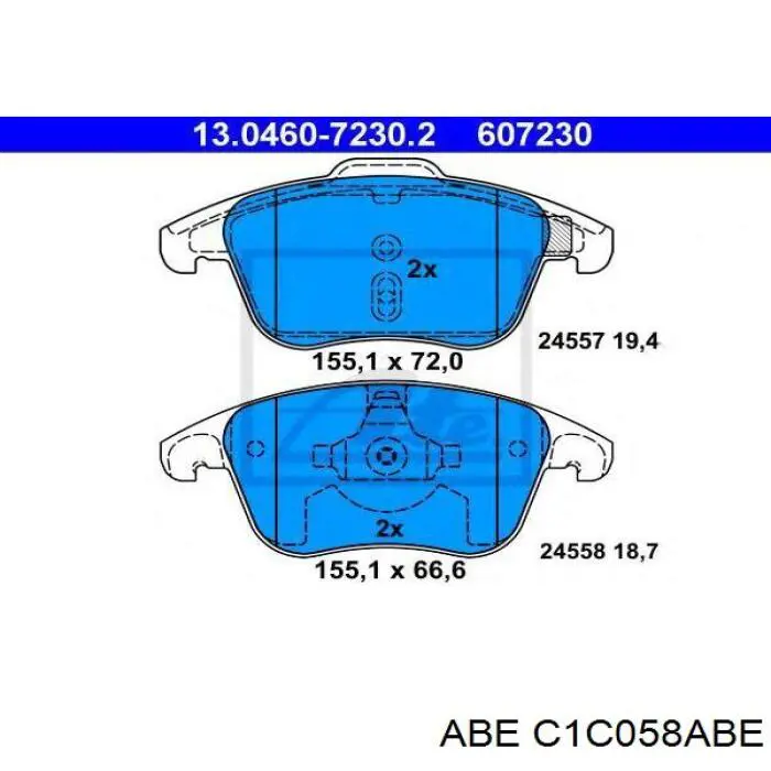 Колодки гальмівні передні, дискові C1C058ABE ABE