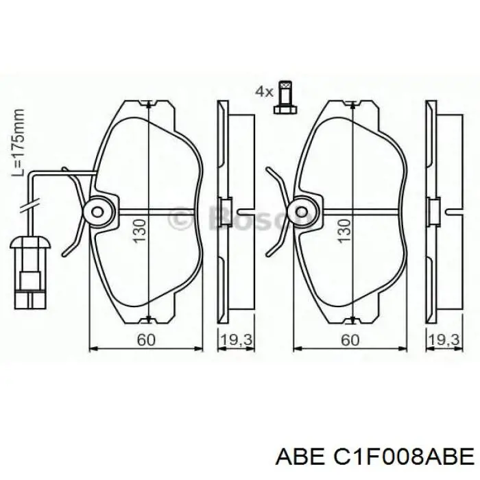 Купити C1F008ABE ABE Колодки гальмівні передні, дискові