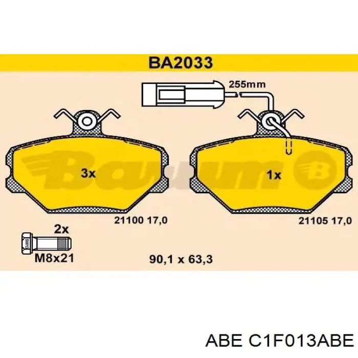 Купити C1F013ABE ABE Колодки гальмівні передні, дискові