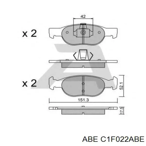 Гальмівні колодки ABE C1F022ABE ціна, від 17.41 USD