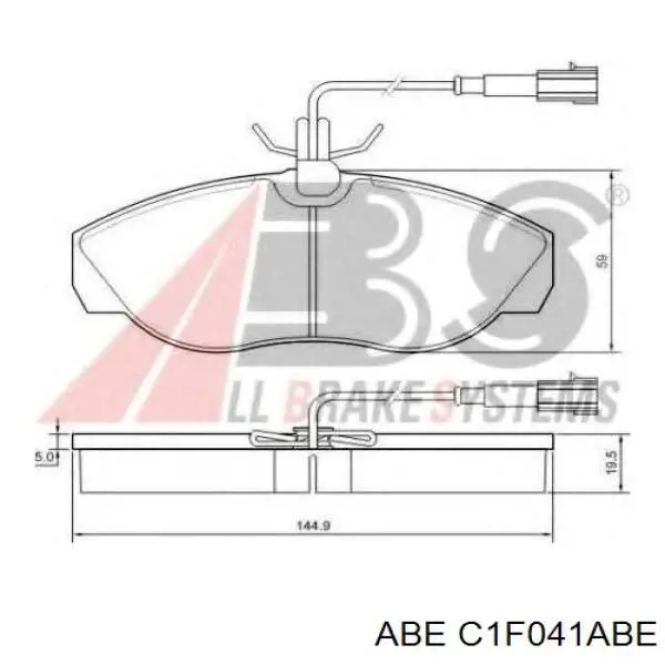 Купити C1F041ABE ABE Колодки гальмівні передні, дискові