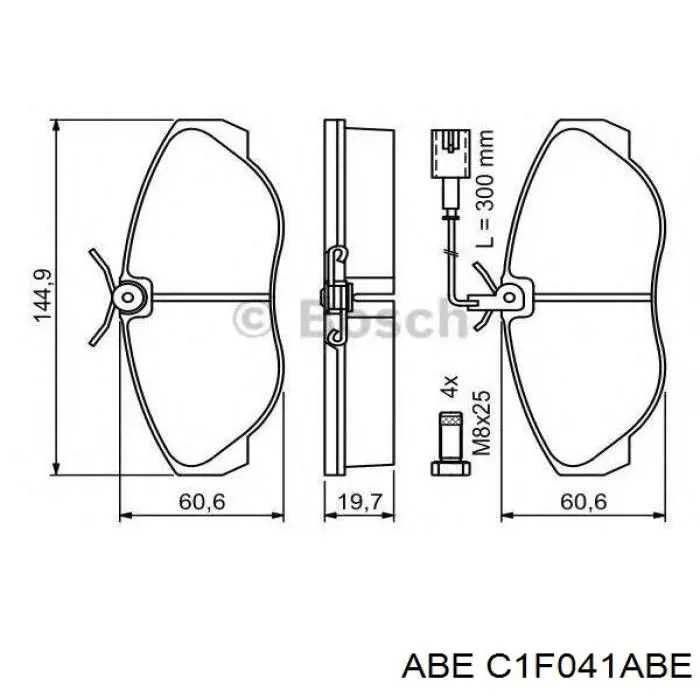 C1F041ABE ABE Передні гальмівні колодки