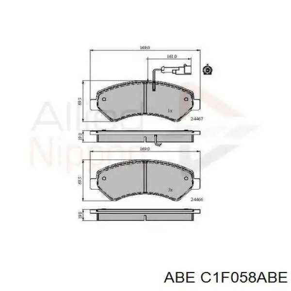 Передні тормозні колодки C1F058ABE ABE