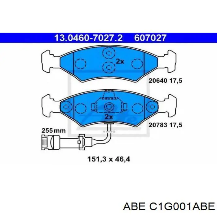 Купити C1G001ABE ABE Колодки гальмівні передні, дискові