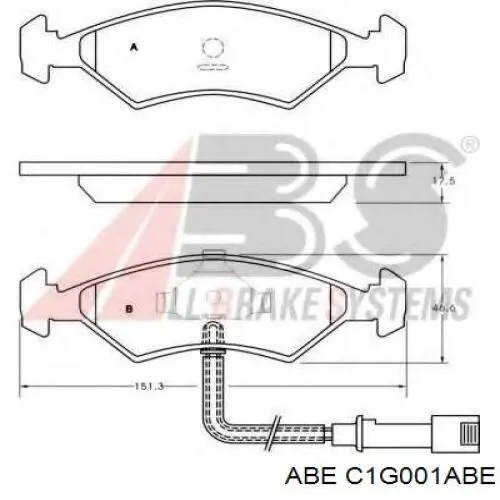 Передні тормозні колодки C1G001ABE ABE