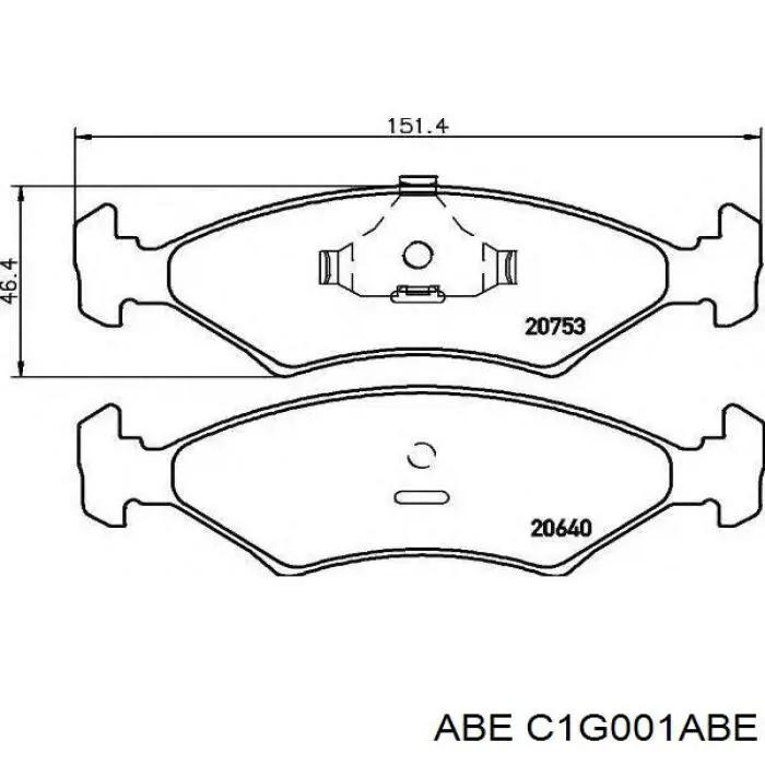 Гальмівні колодки ABE C1G001ABE ціна, від 12.44 USD