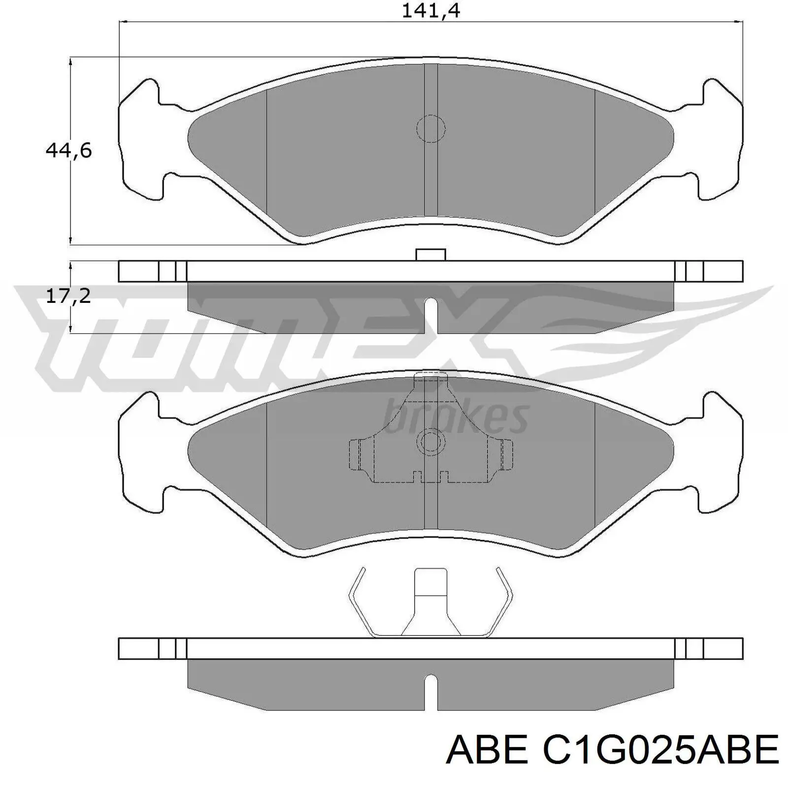 Колодки гальмівні передні, дискові C1G025ABE ABE