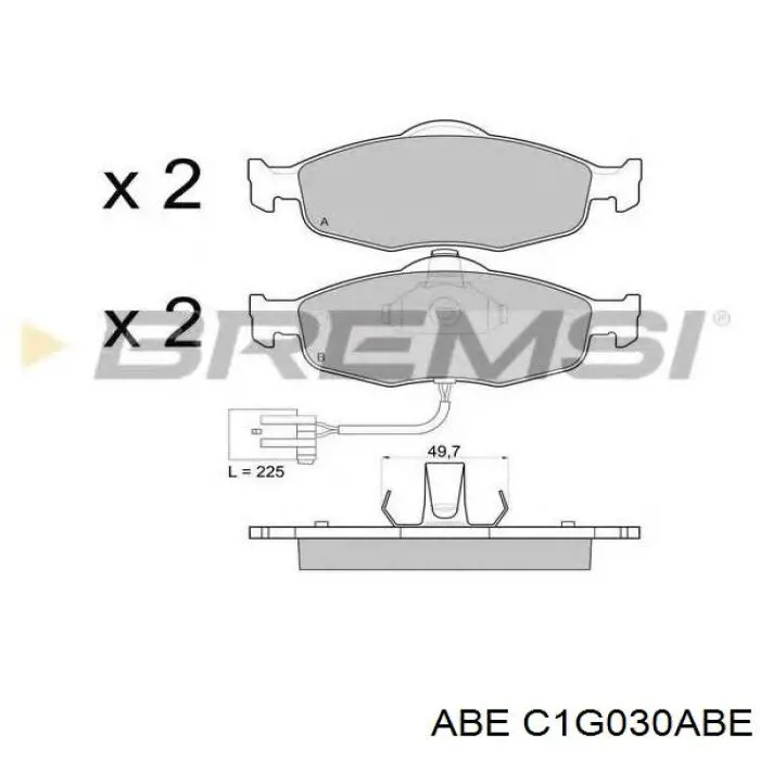 Купити C1G030ABE ABE Колодки гальмівні передні, дискові