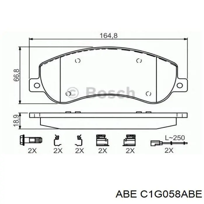 Купити C1G058ABE ABE Колодки гальмівні передні, дискові