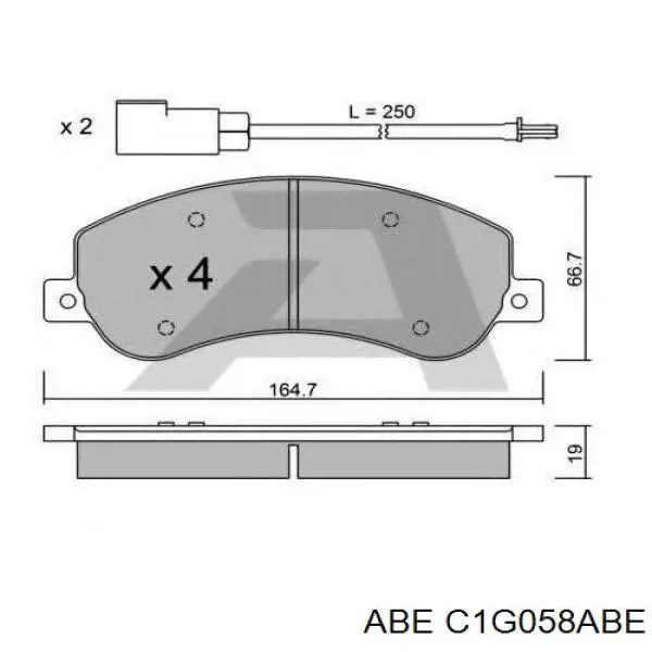 Передні тормозні колодки C1G058ABE ABE