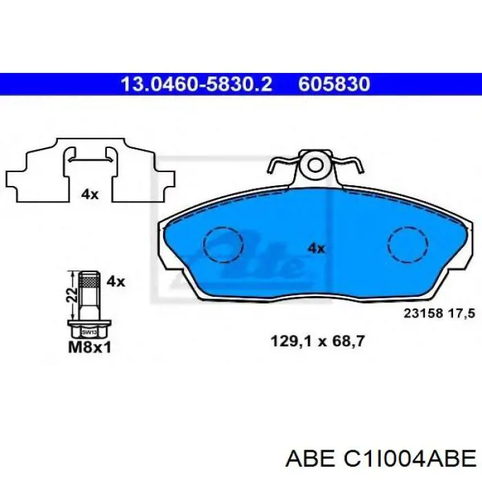 Гальмівні колодки ABE C1I004ABE ціна, від 22.78 USD