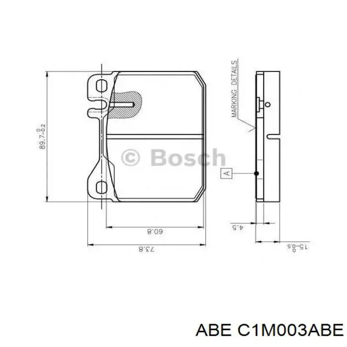 Гальмівні колодки ABE C1M003ABE ціна, від 15.94 USD