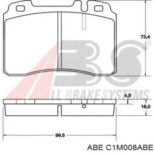 C1M008ABE ABE Передні гальмівні колодки