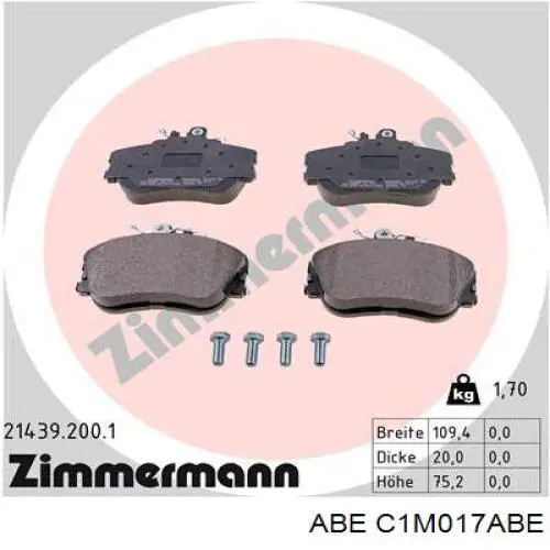 Гальмівні колодки ABE C1M017ABE ціна, від 19.39 USD