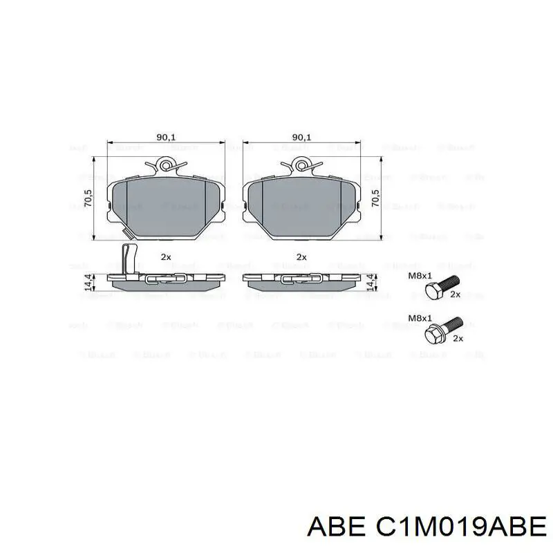 Передні тормозні колодки C1M019ABE ABE