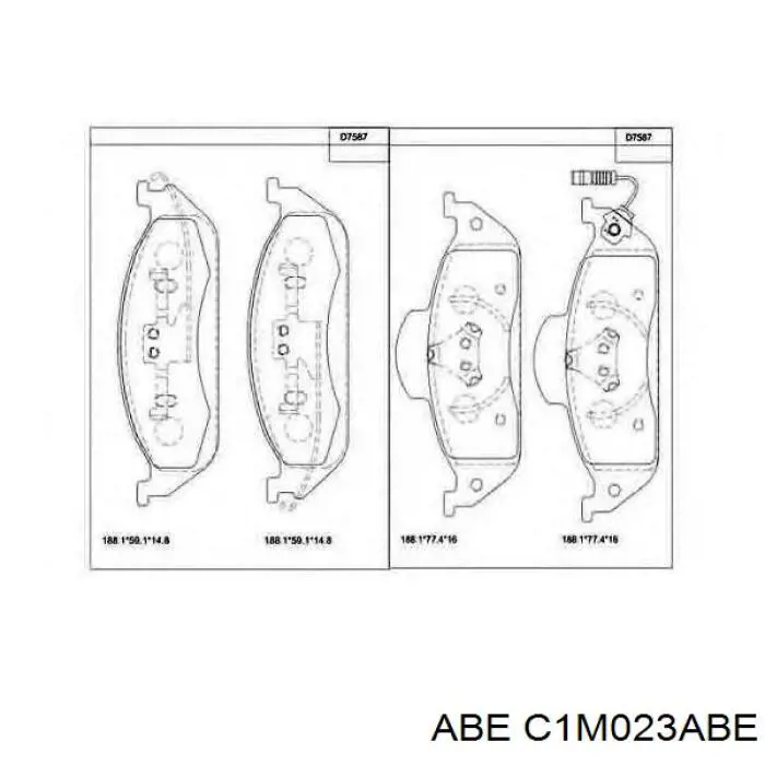 Гальмівні колодки ABE C1M023ABE ціна, від 34.07 USD
