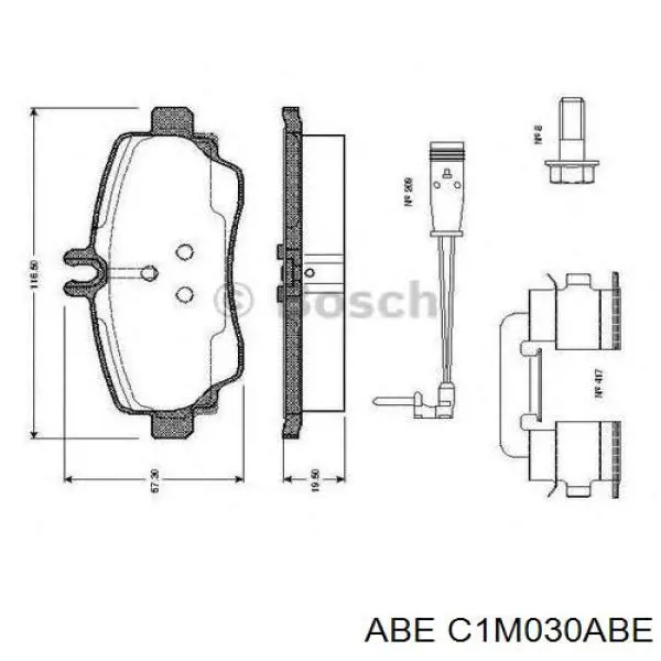 Гальмівні колодки ABE C1M030ABE ціна, від 23.23 USD