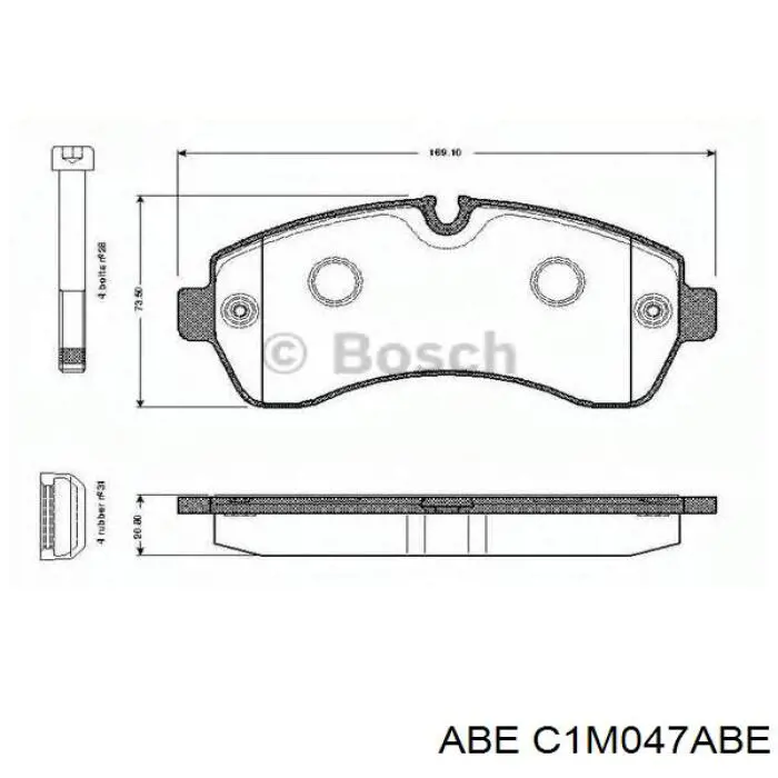 Гальмівні колодки ABE C1M047ABE ціна, від 28.65 USD