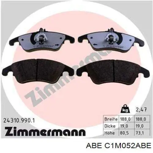 Купити C1M052ABE ABE Колодки гальмівні передні, дискові