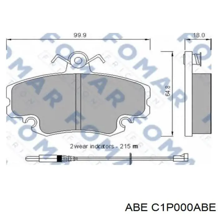 Передні тормозні колодки C1P000ABE ABE
