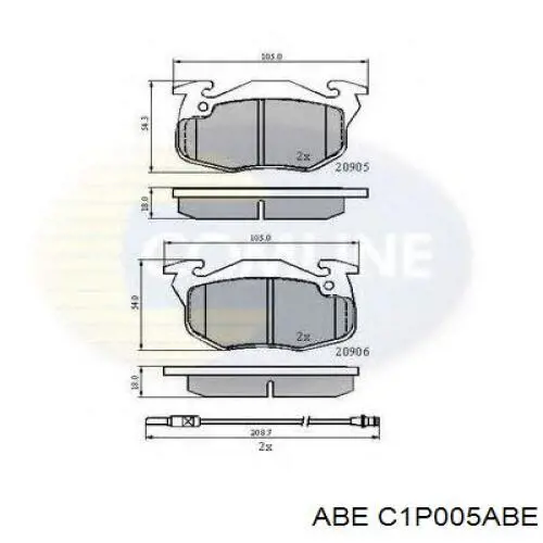 Гальмівні колодки ABE C1P005ABE ціна, від 12.01 USD