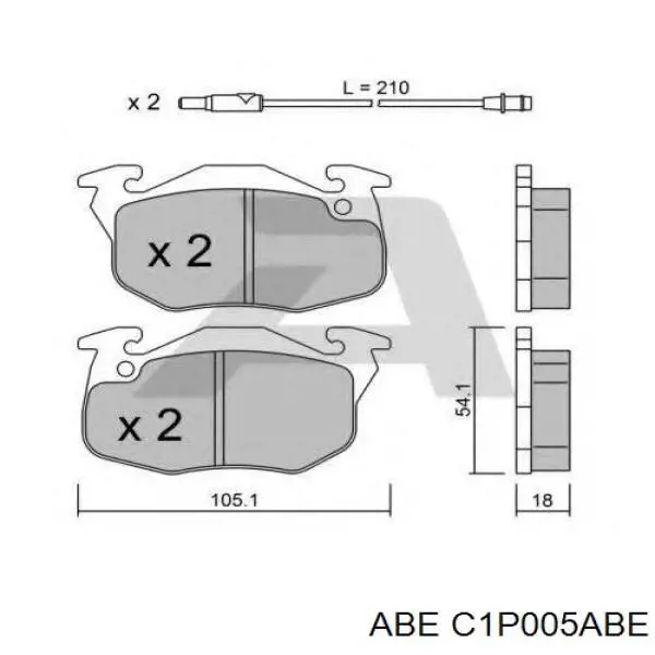 Купити C1P005ABE ABE Колодки гальмівні передні, дискові