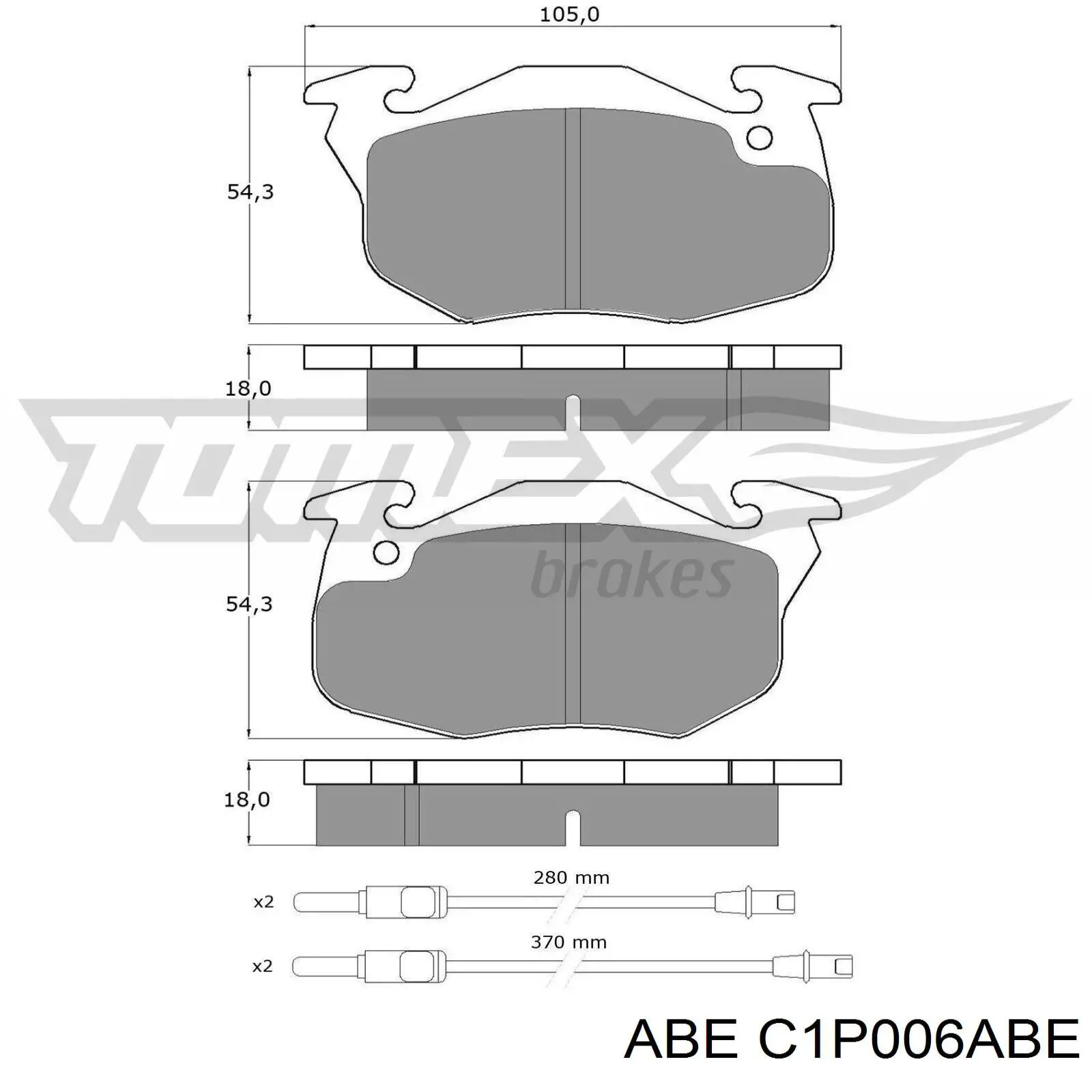 Гальмівні колодки ABE C1P006ABE ціна, від 16.07 USD